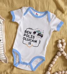 BK Kids Polis Olucam Tasarımlı Mavi Bebek Body Zıbın-1