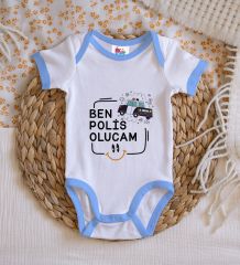 BK Kids Polis Olucam Tasarımlı Mavi Bebek Body Zıbın-1