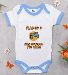 BK Kids Player 3 Tasarımlı Mavi Bebek Body Zıbın-1