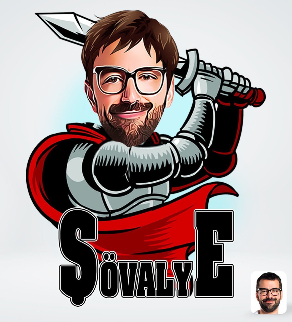 Kişiye Özel Şövalye Tasarımlı Dijital Karikatür-1