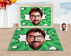 Kişiye Özel Erkek Yüz Karikatürlü 1000 Parça Profesyonel Puzzle-1