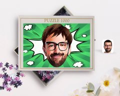 Kişiye Özel Erkek Yüz Karikatürlü 1000 Parça Profesyonel Puzzle-1