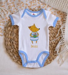BK Kids Kişiye Özel Mavi Bebek Body Zıbın - Model 153