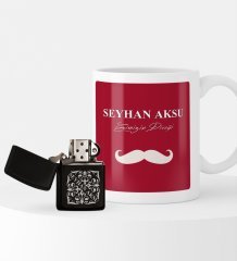 Kişiye Özel Evimizin Direği Benzinli Çakmak ve Kupa Seti