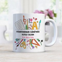 Kişiye Özel Beyaz Kupa Bardak (Öğretmenler Günü Temalı-4)