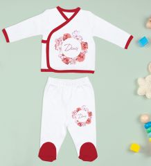 BK Kids Kişiye Özel Hastane Çıkışı, Bebek Kıyafeti, Yeni Doğan Bebek Hediyesi, 6 Parça Kırmızı Bebek Elbise Giyim Seti-16
