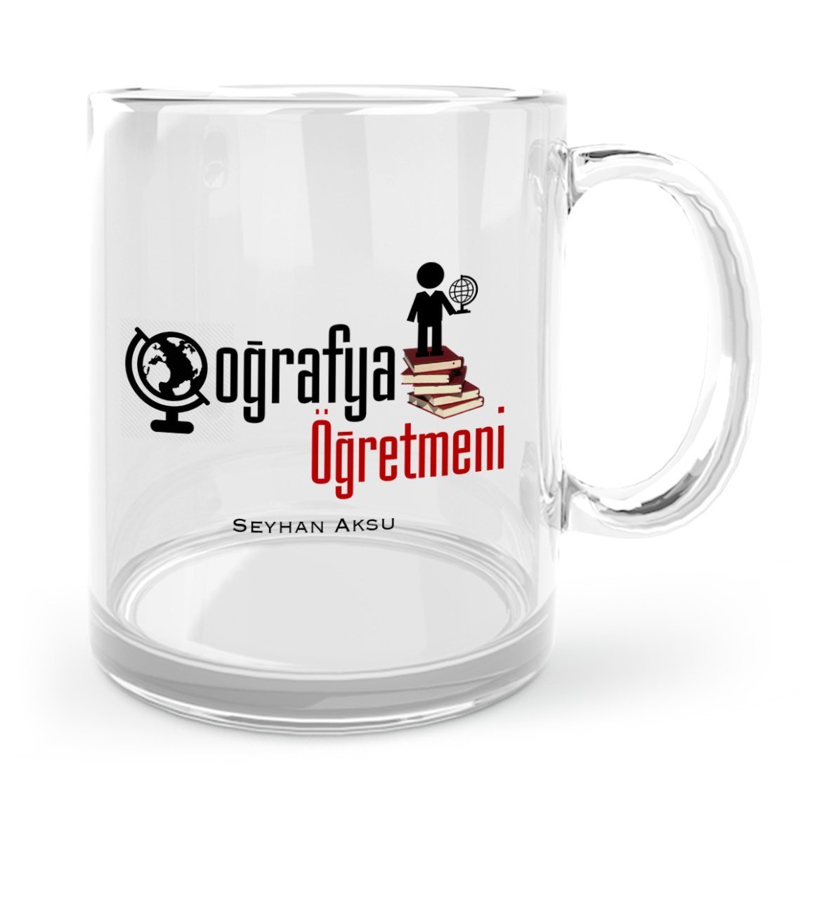 Kişiye Özel Coğrafya Öğretmeni Cam Kupa Bardak - 2