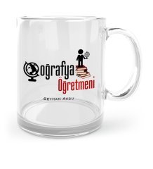 Kişiye Özel Coğrafya Öğretmeni Cam Kupa Bardak - 2
