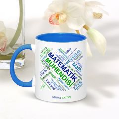 Kişiye Özel Mesleki Matematik Mühendisi Mavi Kupa Bardak - 001
