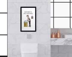 BK Home Banyo Tuvalet Dekoratif Ahşap Siyah Çerçeveli Tablo-6