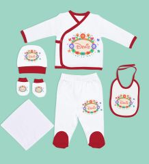 BK Kids Kişiye Özel Hastane Çıkışı, Bebek Kıyafeti, Yeni Doğan Bebek Hediyesi, 6 Parça Kırmızı Bebek Elbise Giyim Seti-15