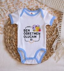 BK Kids Öğretmen Olucam Tasarımlı Mavi Bebek Body Zıbın-1
