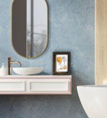 BK Gift Banyo Dekoratif Doğal Masif Ahşap Çerçeve 15x20cm-8
