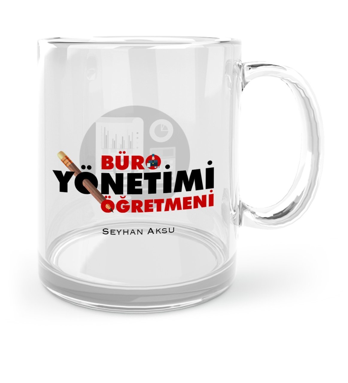 Kişiye Özel Büro Yönetimi Öğretmeni Cam Kupa Bardak