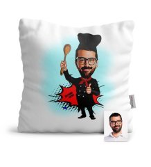 Kişiye Özel Master Chef Karikatür Saten Yastık - 1