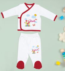 BK Kids Kişiye Özel Hastane Çıkışı, Bebek Kıyafeti, Yeni Doğan Bebek Hediyesi, 6 Parça Kırmızı Bebek Elbise Giyim Seti-13