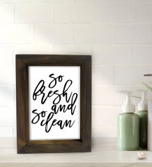 BK Gift Banyo Dekoratif Doğal Masif Ahşap Çerçeve 15x20cm-7