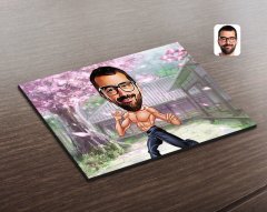 Kişiye Özel Bruce Lee Karikatürlü Ahşap Puzzle-1