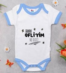 BK Kids Ofliyim Ne Oldi Tasarımlı Mavi Bebek Body Zıbın-1