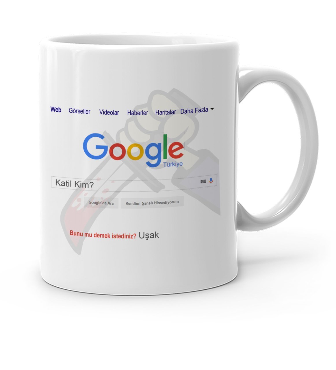 Kişiye Özel Google Katil Kim Beyaz Kupa Bardak - 1