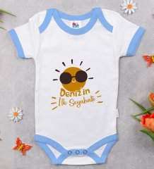 BK Kids Kişiye Özel Mavi Bebek Body Zıbın - Model 146