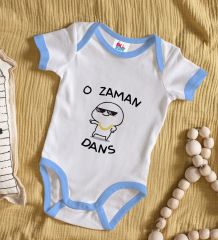 BK Kids O Zaman Dans Tasarımlı Mavi Bebek Body Zıbın-1