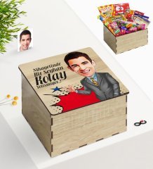 Kişiye Özel Ahşap Kutuda Bay Kolay Yetişmiyor Karikatürlü Nostaljik Lezzetler Hediye Seti-2