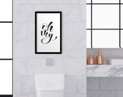 BK Home Banyo Tuvalet Dekoratif Ahşap Siyah Çerçeveli Tablo-2