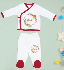 BK Kids Kişiye Özel Hastane Çıkışı, Bebek Kıyafeti, Yeni Doğan Bebek Hediyesi, 6 Parça Kırmızı Bebek Elbise Giyim Seti-11