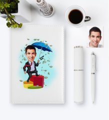 Kişiye Özel Bay Broker Karikatür Saten Yastık - 1