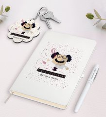 Kişiye Özel Kimya Öğretmeni Beyaz Defter Kalem Ve Anahtarlık Hediye Seti-3