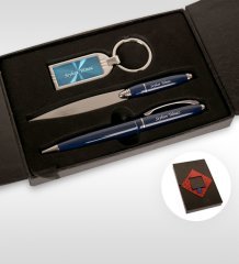 Kişiye Özel 310 Mavi Kalem Anahtarlık Zarf Açacağı Set