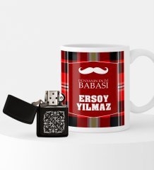 Kişiye Özel Dünyanın En İyi Babası Benzinli Çakmak ve Kupa Seti-4