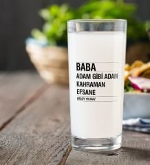 Kişiye Özel Renkli Baskılı Baba Rakı Bardağı-1