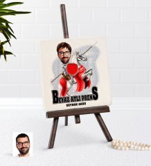 Kişiye Özel Beyaz Atlı Prens Karikatürlü Şovaleli Doğal Taş-2