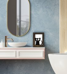 BK Gift Banyo Dekoratif Doğal Masif Ahşap Çerçeve 15x20cm-4