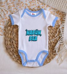 BK Kids Nabün Bea Tasarımlı Mavi Bebek Body Zıbın-1