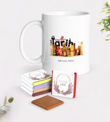 Kişiye Özel Tarih Öğretmeni Beyaz Kupa ve Çikolata Hediye Seti-2