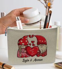 BK Gift Kişiye Özel Keten Makyaj Çantası, Sevgiliye Hediye, Arkadaşa Hediye, Sevgililer Günü Hediyesi, Doğum Günü Hediyesi-6