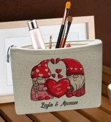 BK Gift Kişiye Özel Keten Makyaj Çantası, Sevgiliye Hediye, Arkadaşa Hediye, Sevgililer Günü Hediyesi, Doğum Günü Hediyesi-6