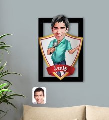 Kişiye Özel İsimli Erkek Şarkıcı Karikatürlü 3D Ahşap Tablo-1