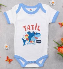 BK Kids Kişiye Özel Mavi Bebek Body Zıbın - Model 141