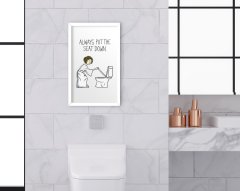 BK Home Banyo Tuvalet Dekoratif Ahşap Beyaz Çerçeveli Tablo-16