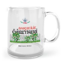 Kişiye Özel Bahçecilik Öğretmeni Cam Kupa Bardak - 1