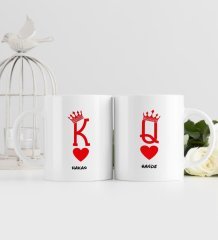 Kişiye Özel Kupa Kızı ve Kupa Papaz Tasarımlı İkili Beyaz Kupa Bardak-1