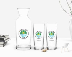 Kişiye Özel Renkli Baskılı Zonguldak Tasarımlı Turistik İkili Rakı Bardağı ve Karaf Hediye Seti-1