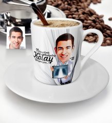 Kişiye Özel Bay Radyoloji Uzmanı Karikatür Türk Kahvesi Fincanı - 1