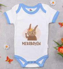 BK Kids Merabayın Tasarımlı Mavi Bebek Body Zıbın-1