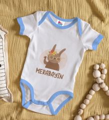 BK Kids Merabayın Tasarımlı Mavi Bebek Body Zıbın-1