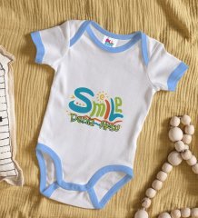 BK Kids Kişiye Özel Mavi Bebek Body Zıbın - Model 140